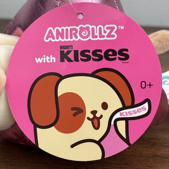 ANIROLLZ X Puppy Dog PUPPIROLL Metallic Hershey Kisses Plush Pink Stuffed NWT - Picture 7 of 10